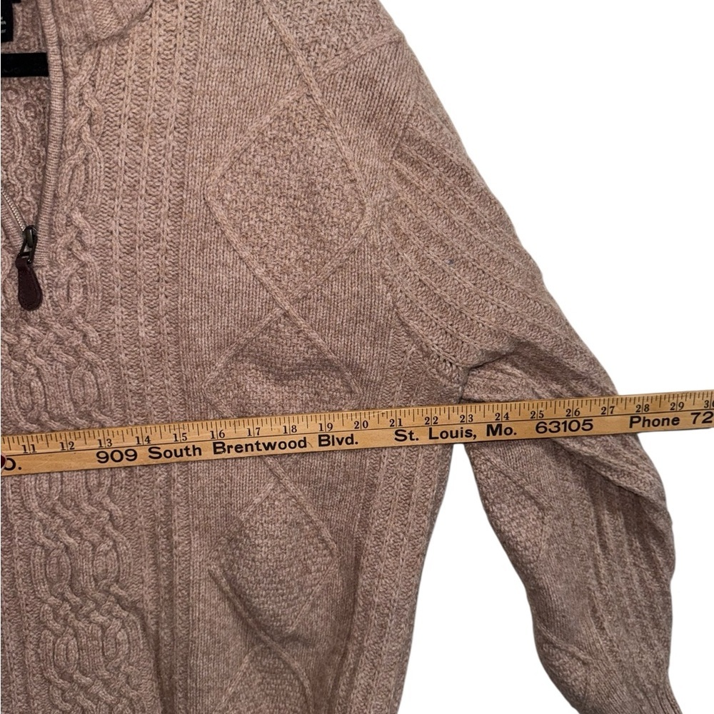 Jos A Bank Cable Knit Wool Quarter Zip Sweater XXL - Picture 7 of 8